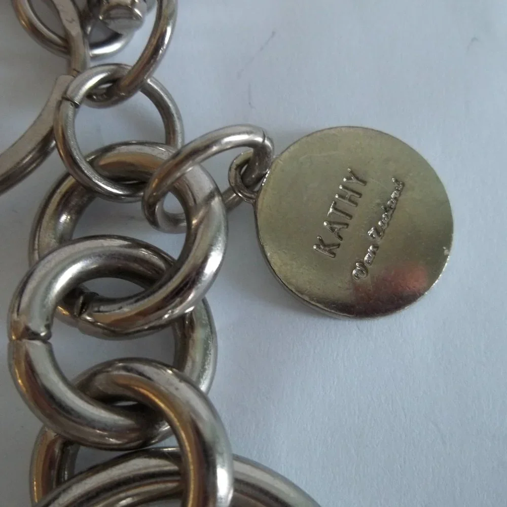 Kathy Van Zeelan Puffed Heart Key Ring Chain Charms Claw Clasp